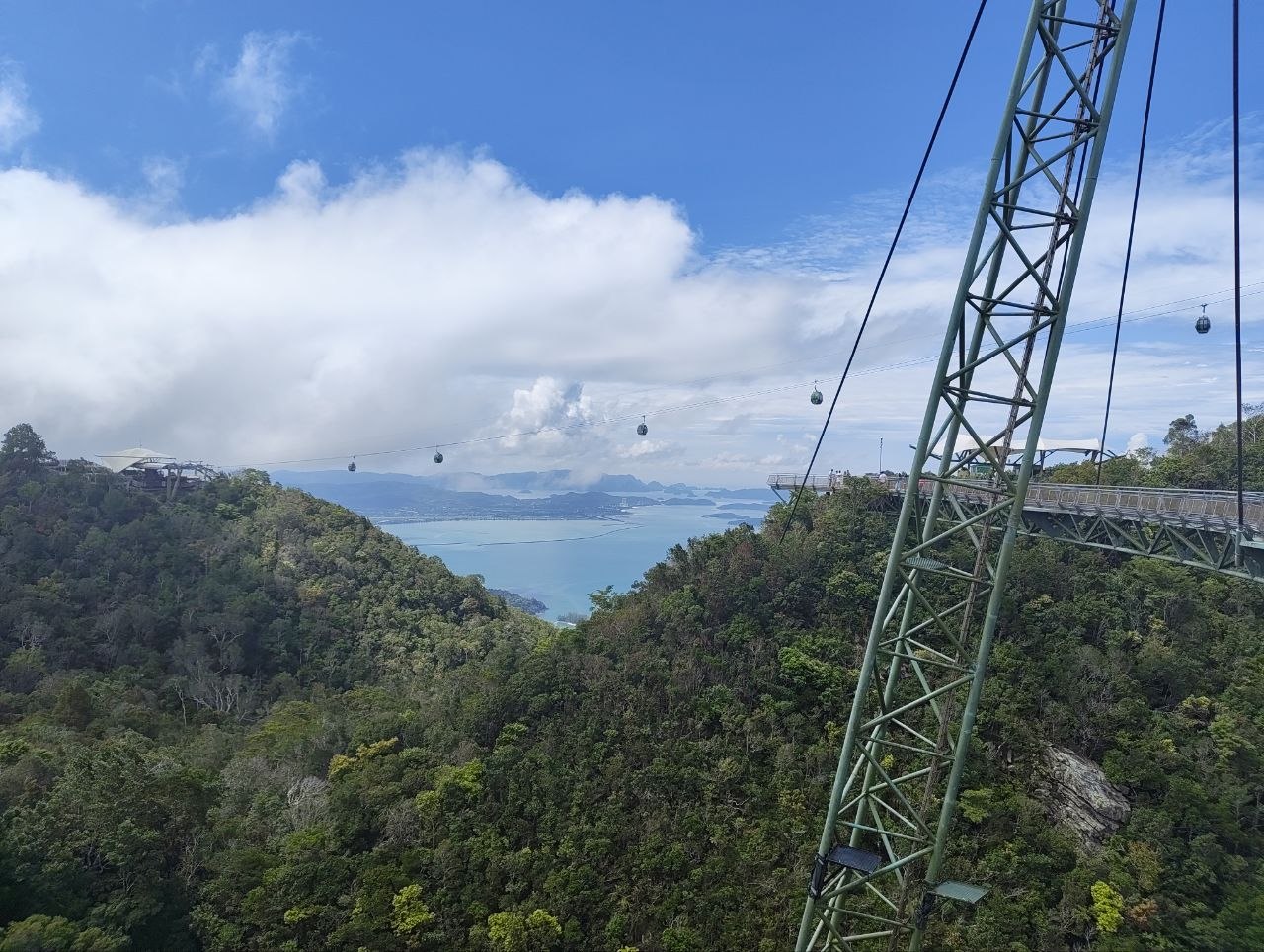 Пилон SkyBridge, гондолы и море